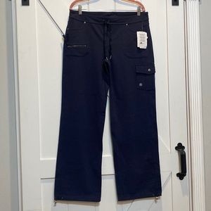 Athleta Bettona Boyfriend Pants Navy Large NWT